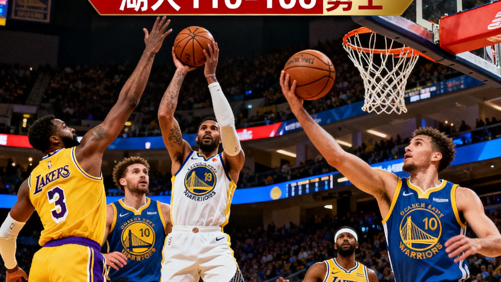 NBA湖人队与勇士队比赛精彩集锦与最终比分